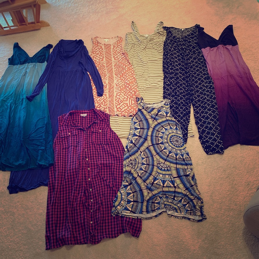 Maternity Dresses and Romper Bundle of 8